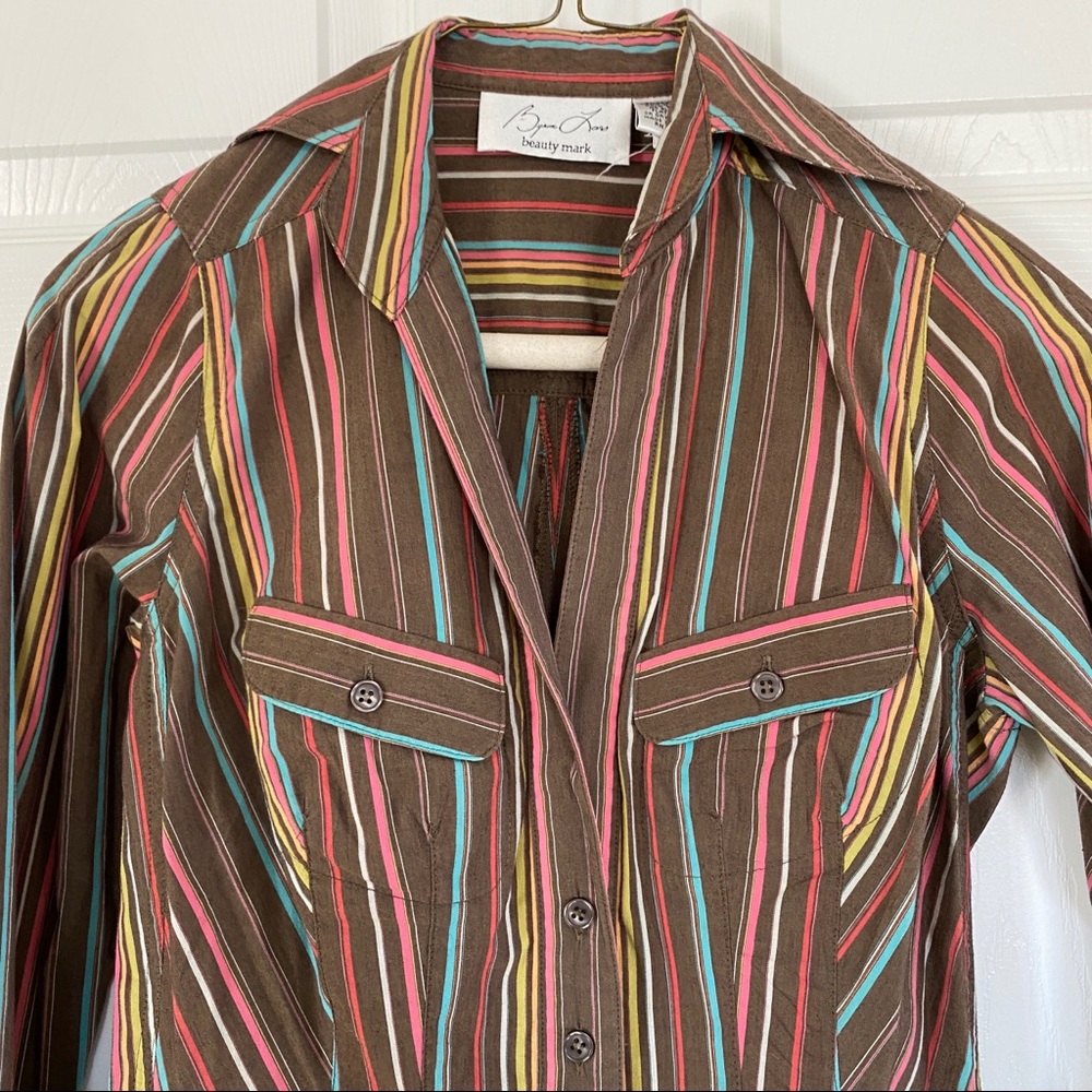 Byron Lars Beauty Mark Striped top size 4 - Picture 2 of 5